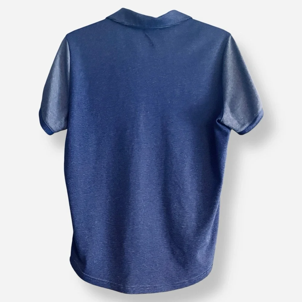 Adidas Mens Polo Shirt Large Blue Golf Polo AJGA‎ Logo Furman Short Sleeve